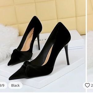 BIGTREE high heels women’s pumps butterfly knot pointed toe 10 cm thin heels